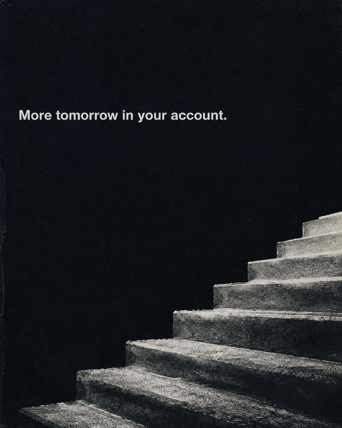 Bold minimal campaign poster with a single line of type on a dark field